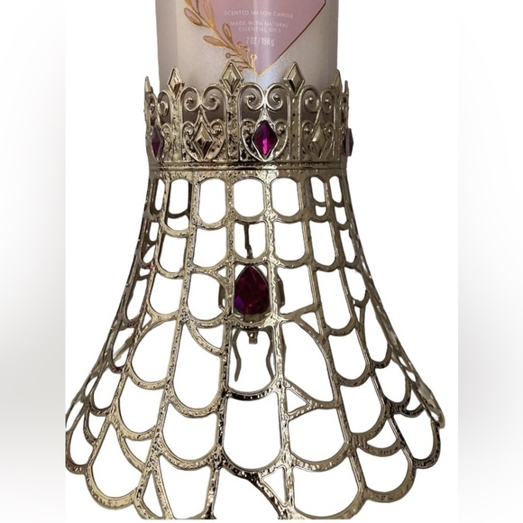 BATH & BODY WORKS Gold & Jewel Spider Web Single Wick Candle Holder Retired NWT - Picture 7 of 9